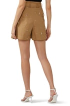 Drip Embellished Chino Pleated Short